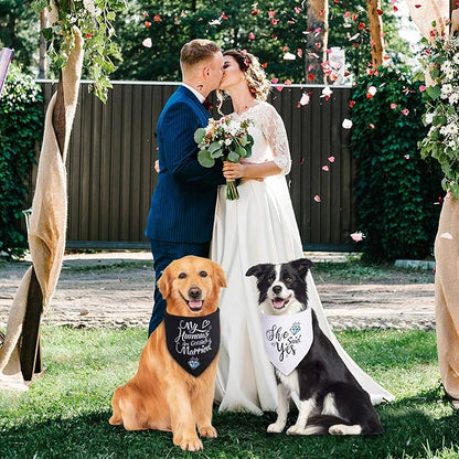 Engagement Gifts, My Humans are Getting Married She Said Yes Dog Bandana Large - Image 4