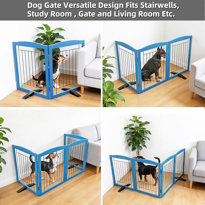 ZJSF Freestanding Dog Fence Indoor, Foldable Dog Gate - Image 4