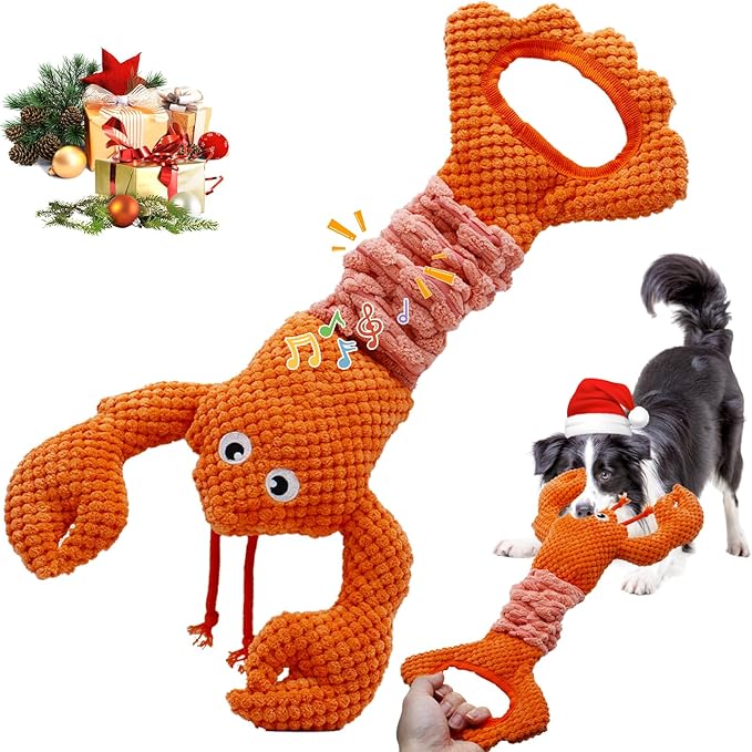 YZHDUXIU Tug of War Dog Toy, Squeaky Dog Toys Interactive Lobster Puppy Toys by Yzhduxiu