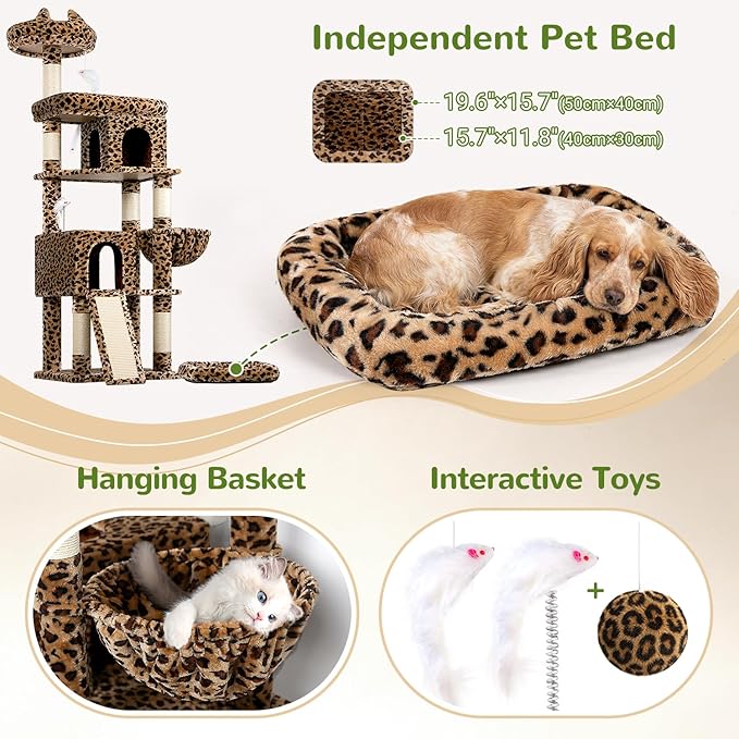 Globlazer Heavy Duty Cat Trees for Large Cats, Sturdy 72in Maine Coon Cat Tree - Image 5