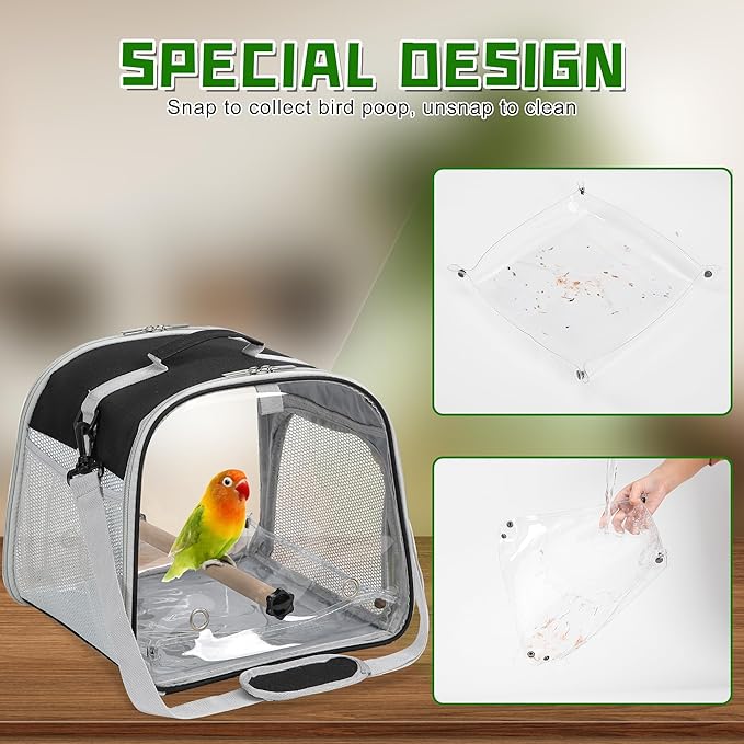 Small Bird Carrier, Large Window Travel Cage - Image 4