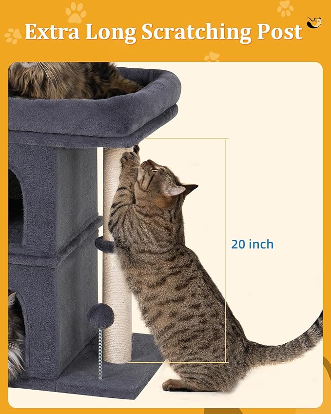 Aechonow Cat Tree for Large Cat, 19x16.5In Large Cat Perch, Adult Cat Tower for - Image 4