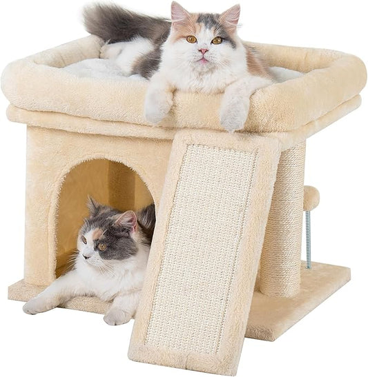 Aechonow Small Cat Tree Tower for Large Cat, Cat Bed House by Aechonow