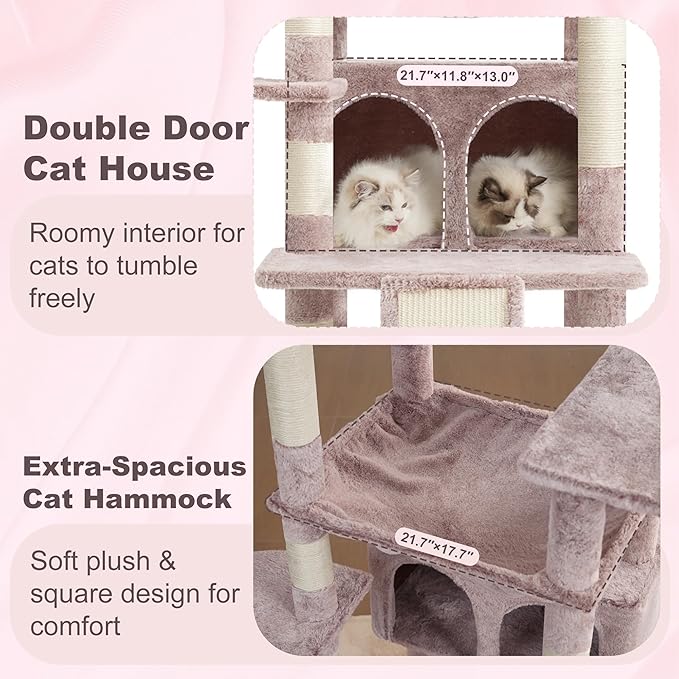 Heybly Tall Cat Tree for Large Cat, 80-inch Multi-Level Cat Tower for Indoor - Image 3