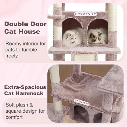 Heybly Tall Cat Tree for Large Cat, 80-inch Multi-Level Cat Tower for Indoor - Image 3
