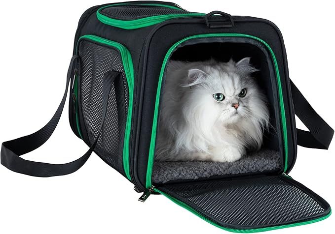 Quick-in Pet Carrier Bag for Cats & Dogs. Airy Mesh Windows Let Fur-Kids See by petisfam