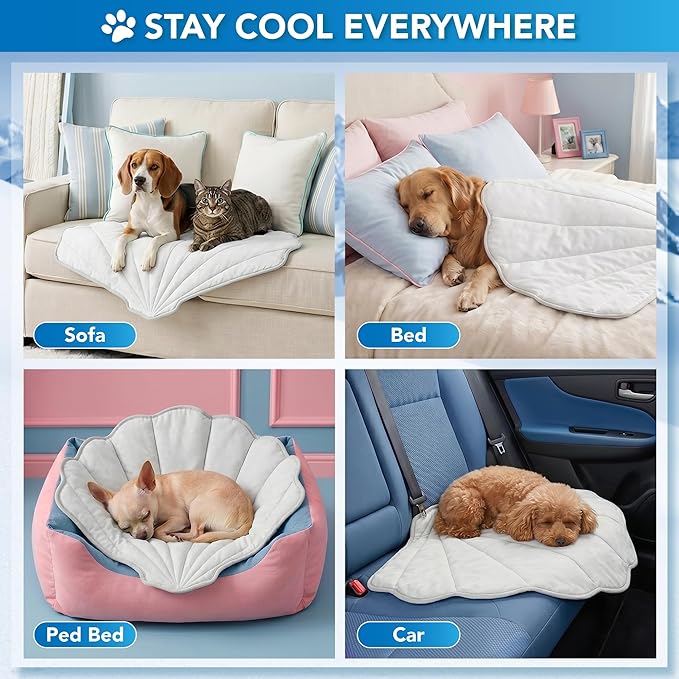 PetAmi Dog Cooling Mat, Sea Shell Shape, Pet Pad - Image 5