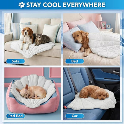 PetAmi Dog Cooling Mat, Sea Shell Shape, Pet Pad - Image 5
