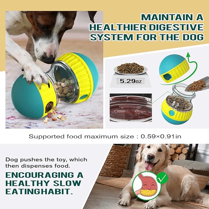 BSISUERM Dog Puzzle Toy Adjustable Treat Dispensing Ball Food Dispenser Tough - Image 4