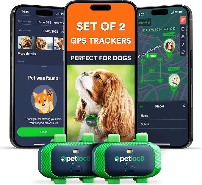Set of 2 Dog GPS Trackers by PetLoc8