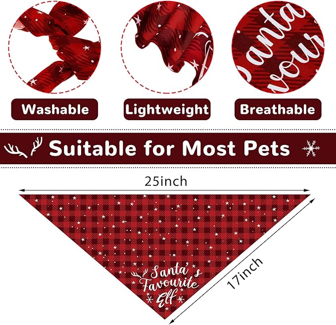 Weewooday 9 Pcs Holiday Dog Bandanas Seasonal Red White and Blue Bandanas - Image 2
