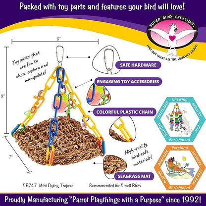 Super Bird Creations SB747 Mini Flying Trapeze Bird Toy, Small Bird Size - Image 2