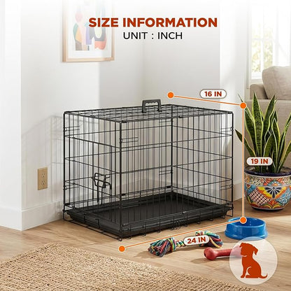 BestPet | Dog Crate | 24" | Black | Foldable Metal Kennel - Image 7