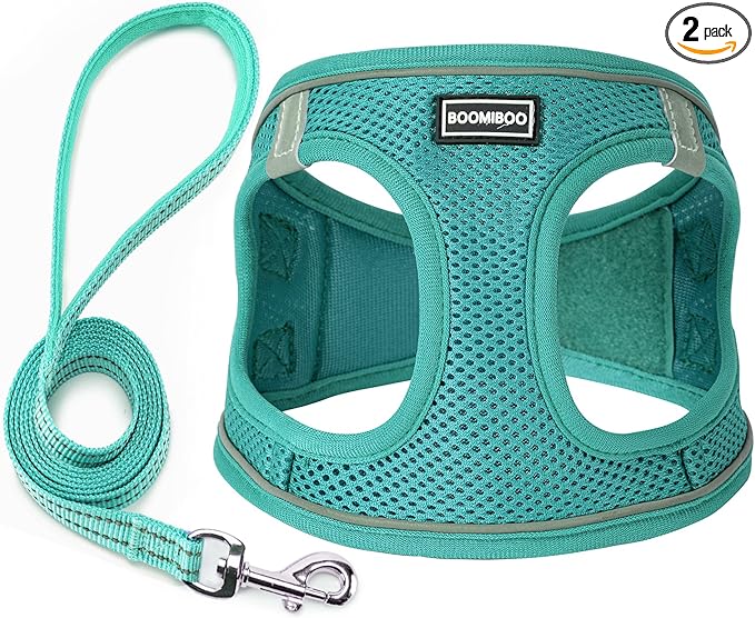 Dog Harness with Leash Set, No Pull Adjustable Reflective Step-in Puppy Pet by BOOMIBOO