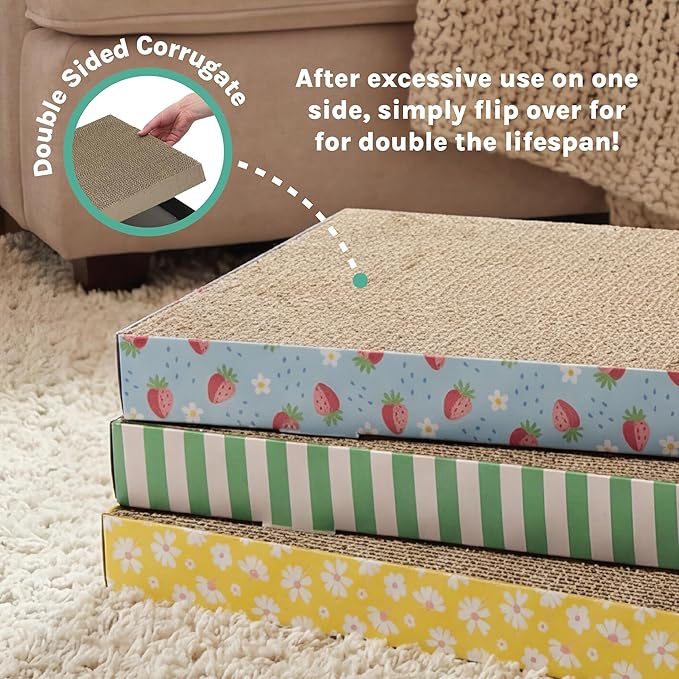 Kitty City 3-Pack XL Double Sided Corrugate Cat Scratcher Pads - Image 6