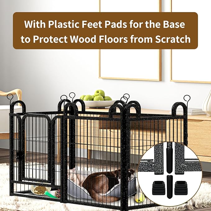 Puppy Playpen 6 Panels Small Dog Fence Outdoor Indoor Use 24" Height Anti-Rust - Image 2