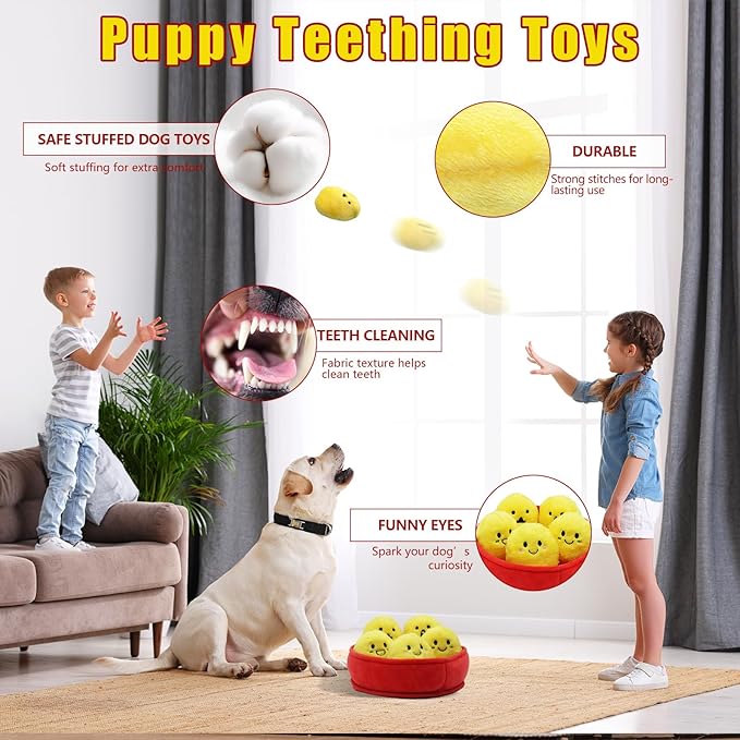 YZHDUXIU Dog Squeak Toys, 6 Pack Chicken Nugget Dogs Push Toys Interactive - Image 5