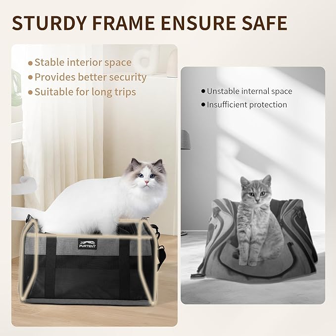 TSA Approved Pet Carrier for Small Cats and Puppies, Soft-Sided and Foldable - Image 5
