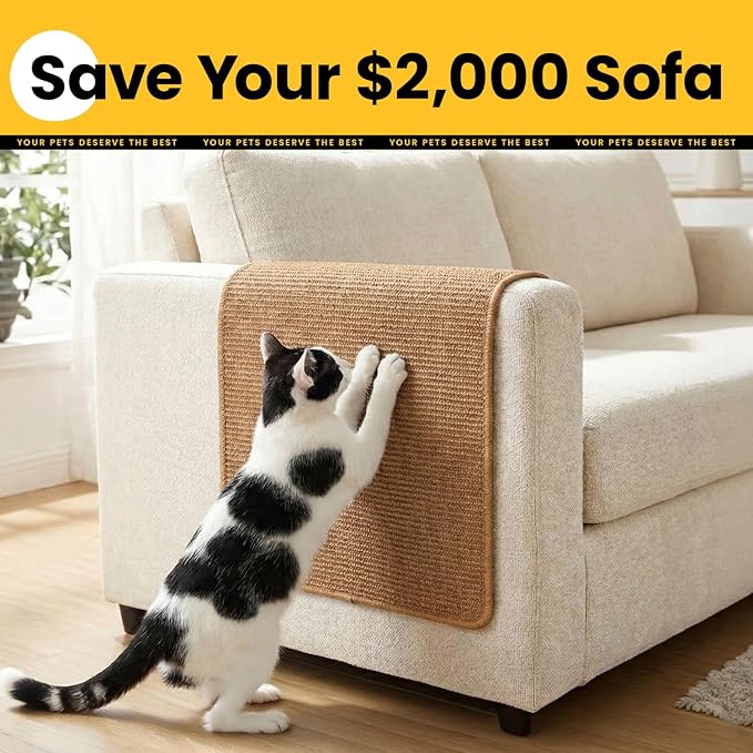 Conlun Cat Scratcher Mat, Sisal Cat Scratch Pad - Image 5