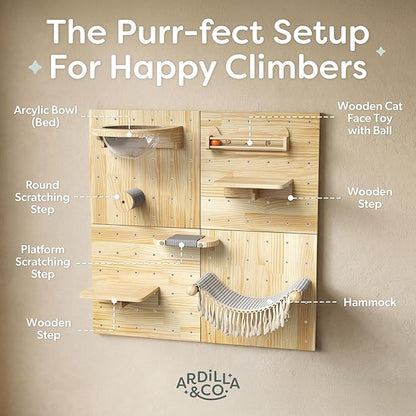 Ardilla & Co. Cat Wall Furniture – Wall-Mounted Modular Wooden Boards - Image 3