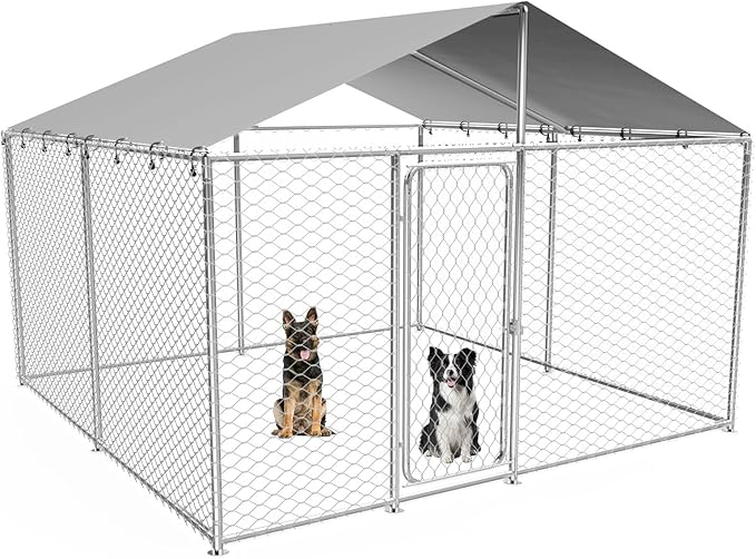 10x10 FT Outdoor Dog Kennel Heavy Duty Steel Dog House by Unknown