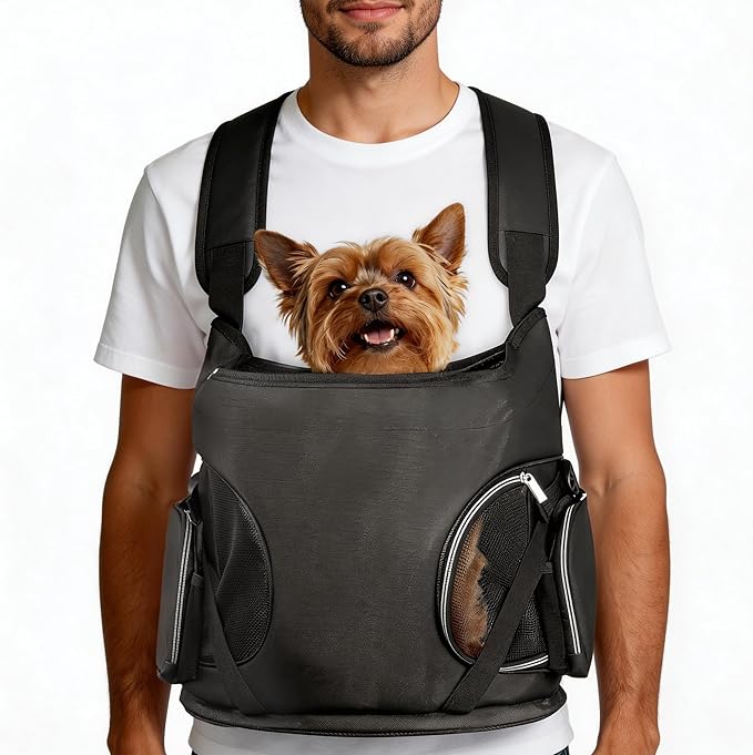 YUDODO Dog Front Backpack Carrier 7-15 lbs, Soft Breathable Pet Front Facing by YUDODO