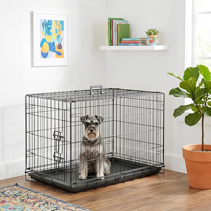 FDW Dog Crate 30-Inch Dog Cage Single Door Foldable Metal Kennel - Image 2