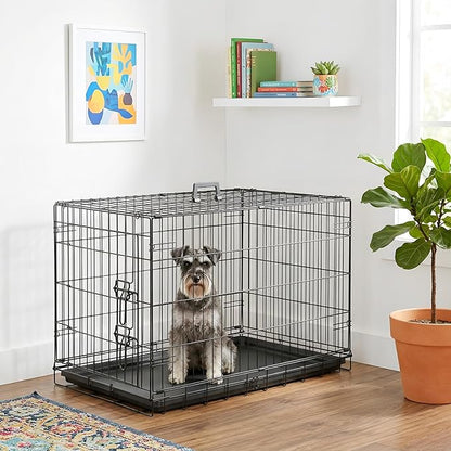 FDW Dog Crate 30-Inch Dog Cage Single Door Foldable Metal Kennel - Image 2