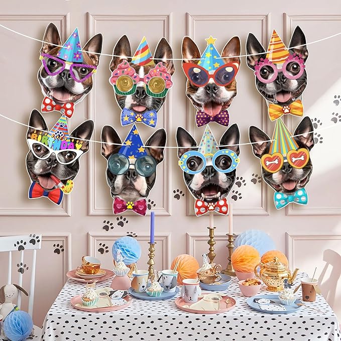 Boston Terrier Birthday Garland — Photographic Boston Terrier Faces Birthday - Image 4