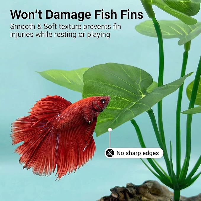 Aquarium Plants Betta Fish Tanks Decor 6-in Soft Aquarium Decorations Silk Fish - Image 6