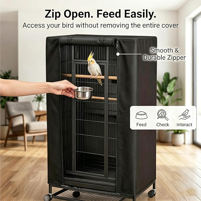 Universal Bird Cage Cover, Good Night Bird Cage Cover Good Night Blackout - Image 4