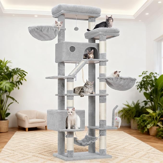Gitelsnour Cat Tree for Large Cats, 78.7" Tall Cat Tower for Indoor Cats - Image 9