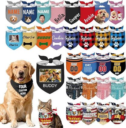 Custom Dog Bandana Personalized Name Logo Photo Text Dog Scarf Customized by Unknown