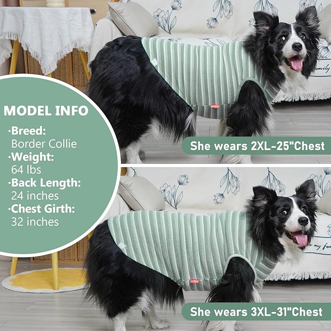 KYEESE 2Pack Waffle Dog Shirts, Lightweight Sleeveless Dog T Shirts - Image 4