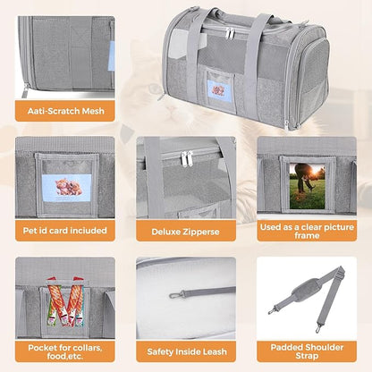 Soft Cat Carrier for Pets Up to 15 lbs, TSA Approved for Airline in-Cabin - Image 6