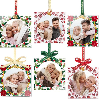 UNIQOOO Floral/Snowflake/Holly Christmas Acrylic Picture Frame Ornaments by UNIQOOO