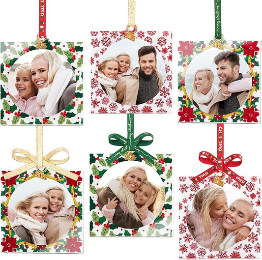 UNIQOOO Floral/Snowflake/Holly Christmas Acrylic Picture Frame Ornaments by UNIQOOO