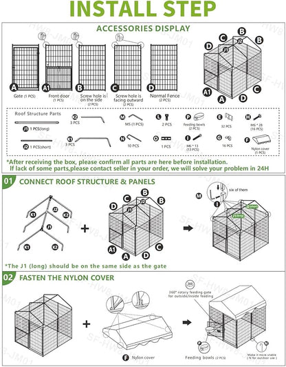 Heavy Duty Dog Kennel Outdoor, Covered Dog Kennels Outside - Image 9