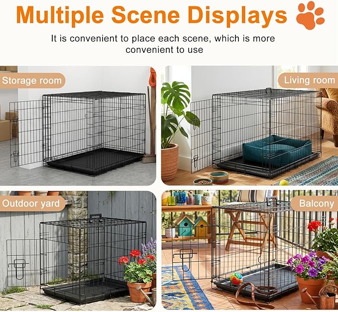 FDW XL Dog Crate 48inch Dog Cage Foldable Metal Kennel - Image 6
