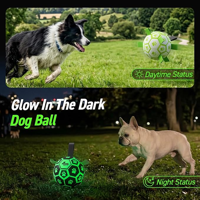 QDAN Glow in The Dark Dog Toys Soccer Ball - Image 3