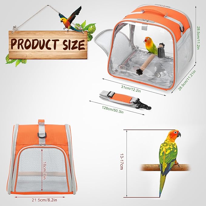 Small Bird Carrier, Large Window Travel Cage - Image 6