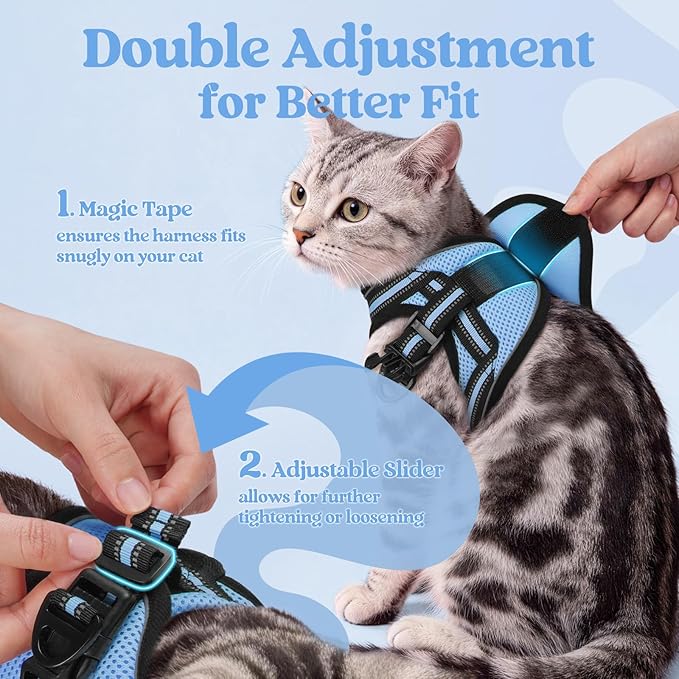 rabbitgoo Cat Harness and Leash, Step-in Escape Proof Kitten Harness Set - Image 3