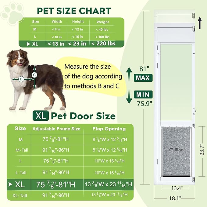 3 Flap XLarge Dog Door for Sliding Glass Door, Openable Pet Door for Sliding - Image 2