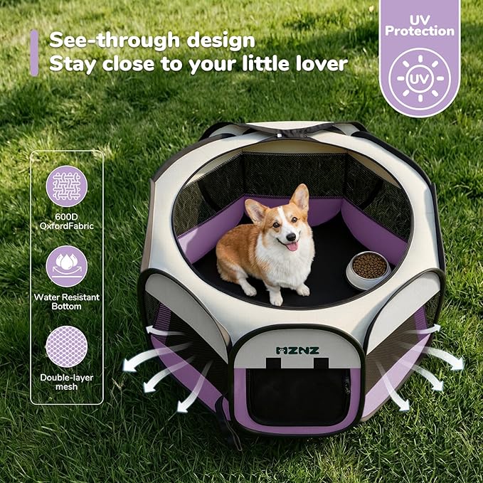 Dog Cat Playpen, Portable Puppy Pet Crate Indoors - Image 6