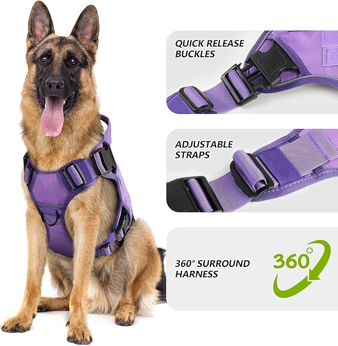 WINGOIN Purple Tactical Dog Harness - Image 2