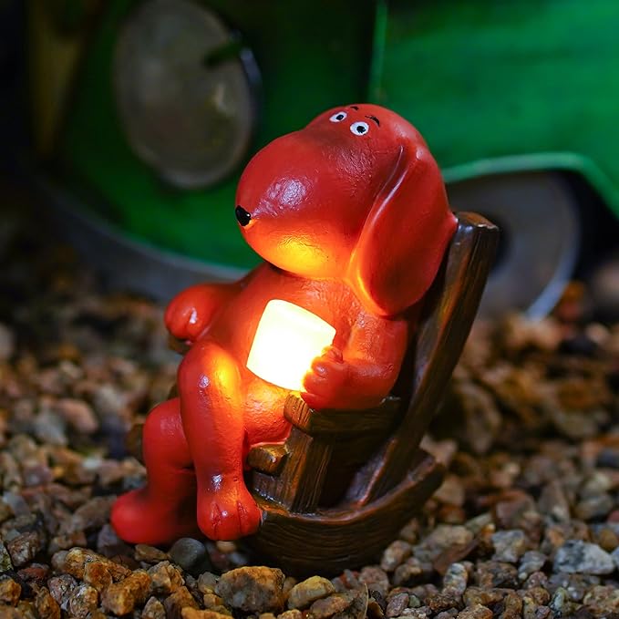 Dog Solar Statue Drinking Coffee Statue Decoration by WSHMZYHOME