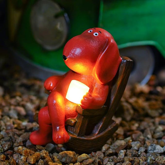 Dog Solar Statue Drinking Coffee Statue Decoration by WSHMZYHOME