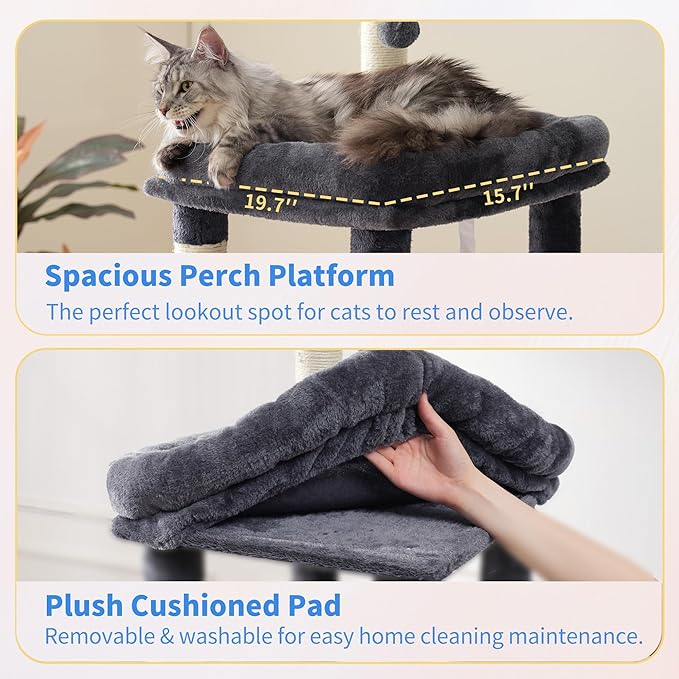 Heybly Cat Tree, 71-Inch Tall Cat Tower - Image 4
