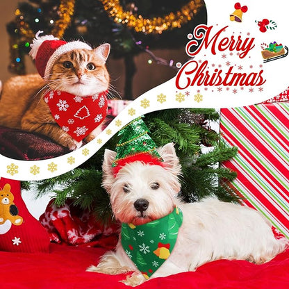 Preboun 50 Pcs Christmas Dog Bandanas Bulk Red and Green Bandanas - Image 2