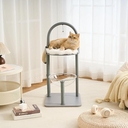 34" Modern Cat Tree Furniture, Minimalist Metal Frame Cat Tower by Kicari